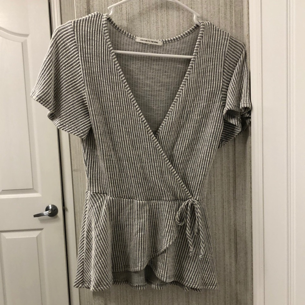 Caution to the Wind v neck shirt